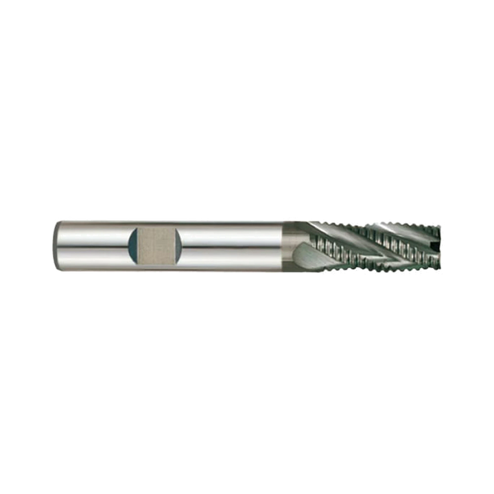 (G9A42) K-2 Carbide, Multi Flute Roughing End Mill, Long Length, Flat Shank (Coarse)