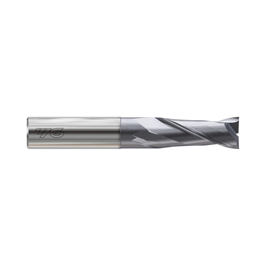 (GYF99) HSS-PM, Only One 2Flute Coated End Mill, Short Length, Flat Shank