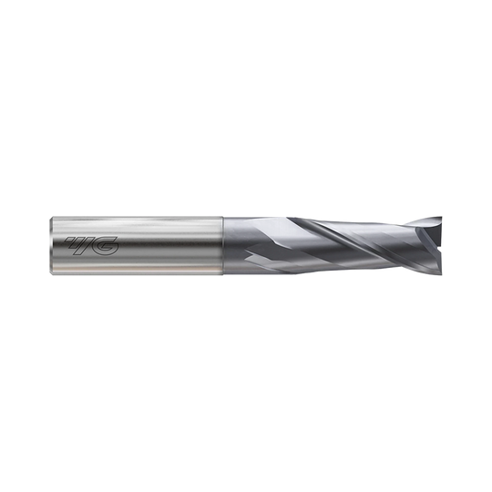 (GYF99) HSS-PM, Only One 2Flute Coated End Mill, Short Length, Flat Shank