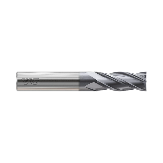 (GYF96) HSS-PM, Only One 4Flute Coated End Mill, Short Length, Flat Shank