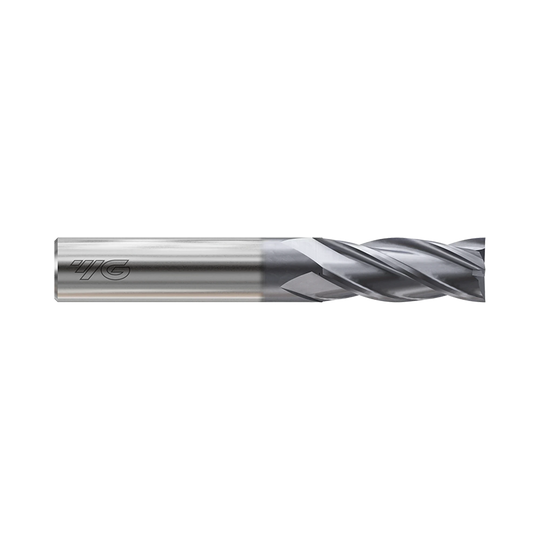 (GYF96) HSS-PM, Only One 4Flute Coated End Mill, Short Length, Flat Shank