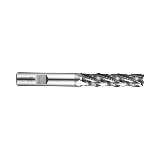 (GYF98) HSS-PM, Only One Multi Flute Coated Roughing End Mill, Long Length, Flat Shank (Fine)