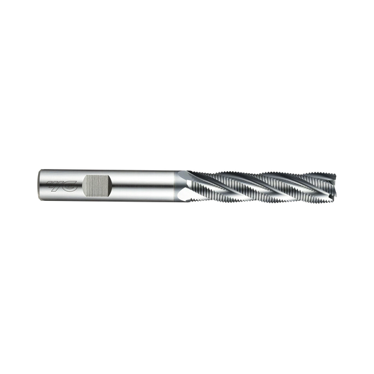 (GYF98) HSS-PM, Only One Multi Flute Coated Roughing End Mill, Long Length, Flat Shank (Fine)