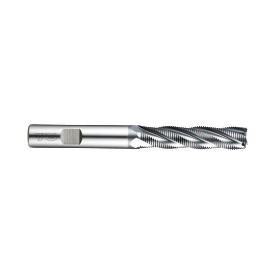 (GYF98) HSS-PM, Only One Multi Flute Coated Roughing End Mill, Long Length, Flat Shank (Fine)