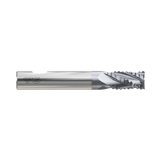 (GYG03) HSS-PM, Only One Multi Flute Coated Roughing End Mill, Short Length, Flat Shank (Coarse)
