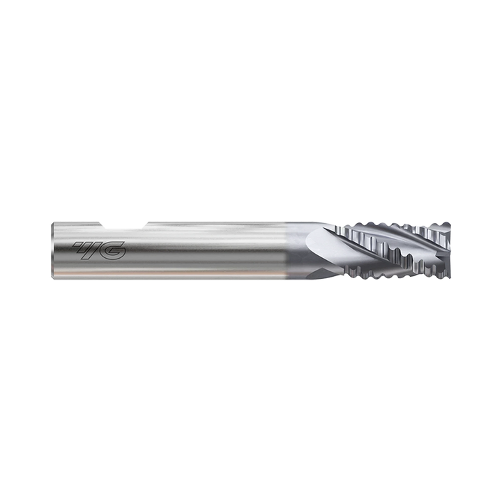 (GYG03) HSS-PM, Only One Multi Flute Coated Roughing End Mill, Short Length, Flat Shank (Coarse)