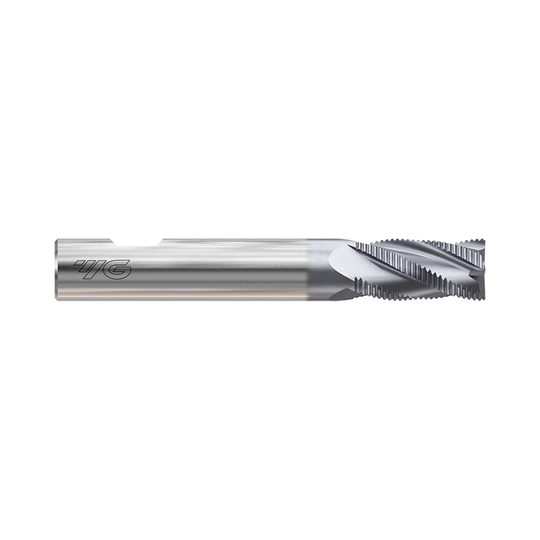 (GYF94) HSS-PM, Only One Multi Flute Coated Roughing End Mill, Short Length, Flat Shank (Fine)
