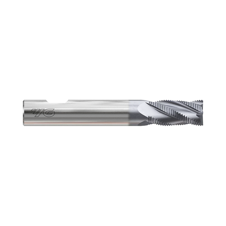(GYF94) HSS-PM, Only One Multi Flute Coated Roughing End Mill, Short Length, Flat Shank (Fine)
