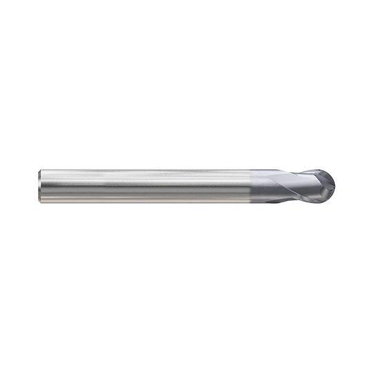 (GYG77) HSS-PM, Only One 2Flute Coated Ball Nose End Mill, Short Length, Plain Shank