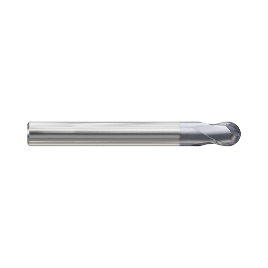 (GYG77) HSS-PM, Only One 2Flute Coated Ball Nose End Mill, Short Length, Plain Shank