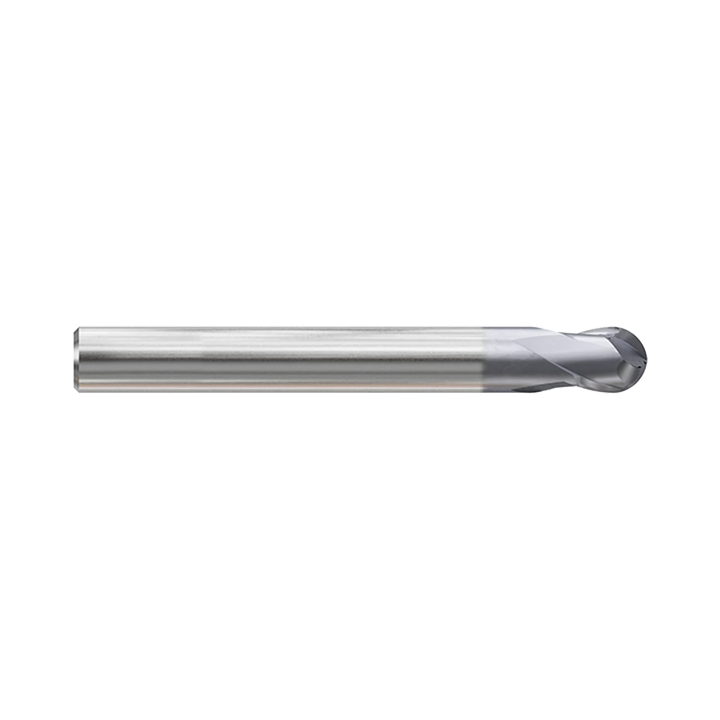 (GYG77) HSS-PM, Only One 2Flute Coated Ball Nose End Mill, Short Length, Plain Shank