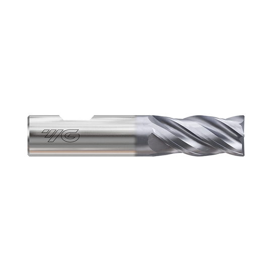 (GYG52) HSS-PM, Only One 4Flute, Multiple Helix Coated End Mill, Short Length, Flat Shank