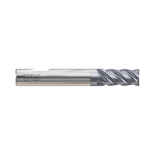 (GYF95) HSS-PM, Only One Multi Flute, Multiple Helix Corner Radius Coated Roughing End Mill, Short L
