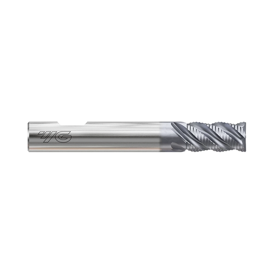 (GYF95) HSS-PM, Only One Multi Flute, Multiple Helix Corner Radius Coated Roughing End Mill, Short L