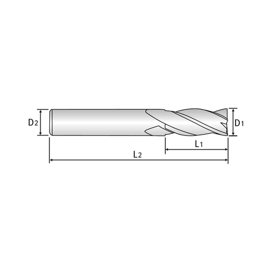(GAA29) HSS-PM, Tank-Power, 2Flute Coated End Mill, Long Length