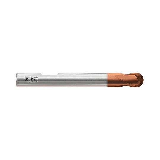 (GA940) HSS-PM, Tank-Power, 2 Flute Ball Nose End Mill, Short Length (TiAlN Coated)