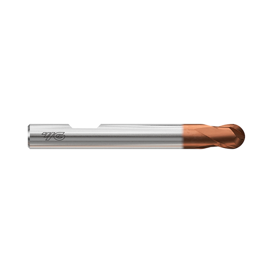(GA940) HSS-PM, Tank-Power, 2 Flute Ball Nose End Mill, Short Length (TiAlN Coated)