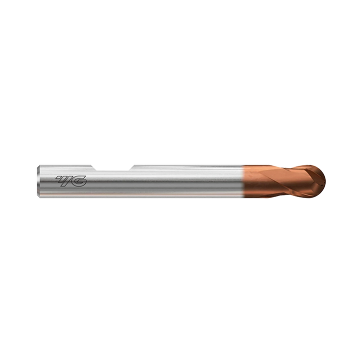 (GA940) HSS-PM, Tank-Power, 2 Flute Ball Nose End Mill, Short Length (TiAlN Coated)