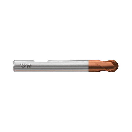 (GA940) HSS-PM, Tank-Power, 2 Flute Ball Nose End Mill, Short Length (TiAlN Coated)