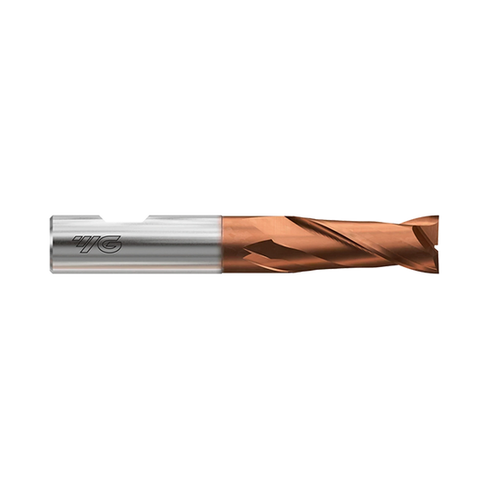 (GA936) HSS-PM, Tank-Power, 2 Flute End Mill, Short Length (TiAlN Coated)