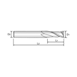 (GA942) HSS-PM, Tank-Power, 3 Flute End Mill, Stub Length (TiAlN Coated)