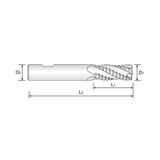 (GAA34) HSS-PM, Tank-Power, Multi Flute Coated Roughing End Mill, Long Length (Coarse)