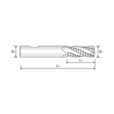 (GAA33) HSS-PM, Tank-Power, Multi Flute Coated Roughing End Mill, Short Length (Coarse)