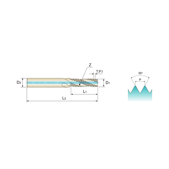 (L4274) Carbide UNF Thread Mill with Coolant Hole & Chamfer