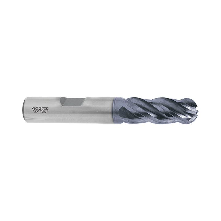 (GMG55) V7 Plus Carbide, 4Flute Multi Helix Ball Bose End Mill, Long length, Plain Shank