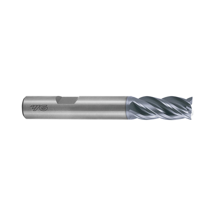 (GMF54) V7 Plus Carbide, 4Flute Multi Helix Corner Radius End Mill, Short length, Plain Shank