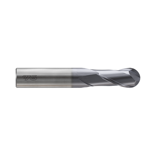 (GM876) X-Power Pro Carbide 2Flute Ball Nose End Mill, Short Length