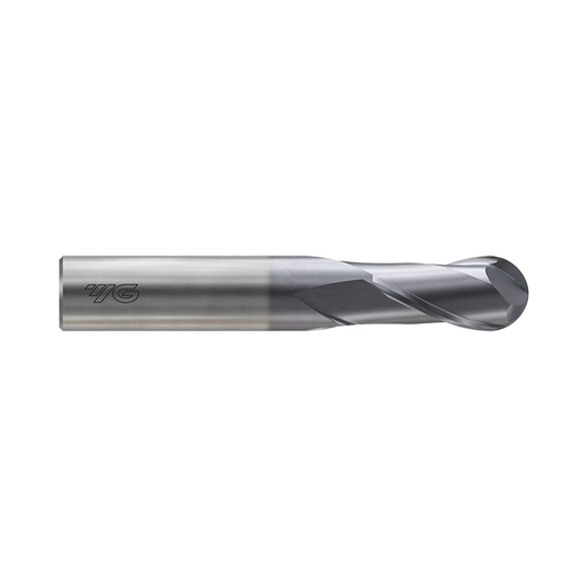 (GM876) X-Power Pro Carbide 2Flute Ball Nose End Mill, Short Length