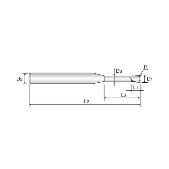 (GM8A1) X-Power Pro Carbide 2Flute Corner Radius Rib Processing End Mill,