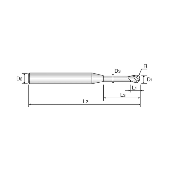 (GM886) X-Power Pro Carbide 2Flute Corner Radius Rib Processing End Mill,