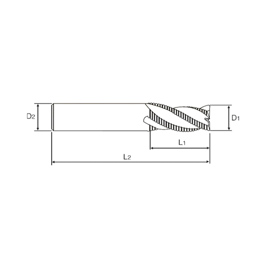 (GM814) X-Power Pro Carbide Multi Flute Roughing End Mill, Long Length