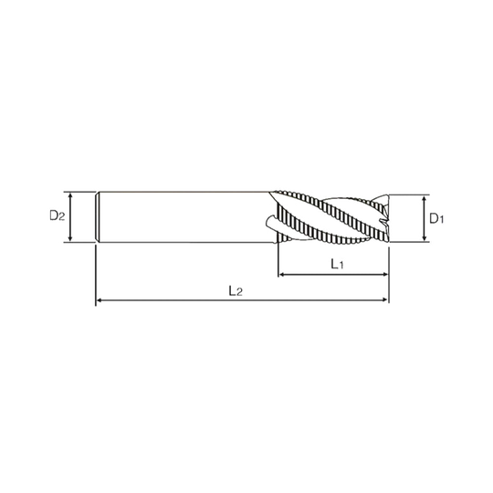 (GM814) X-Power Pro Carbide Multi Flute Roughing End Mill, Long Length
