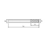 (GM812) X-Power Pro Carbide 6&8Flute End Mill, Long Length (45° Helix)