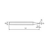 X5070 2 Flute 30°Helix Corner Radius End Mill (G8A50)