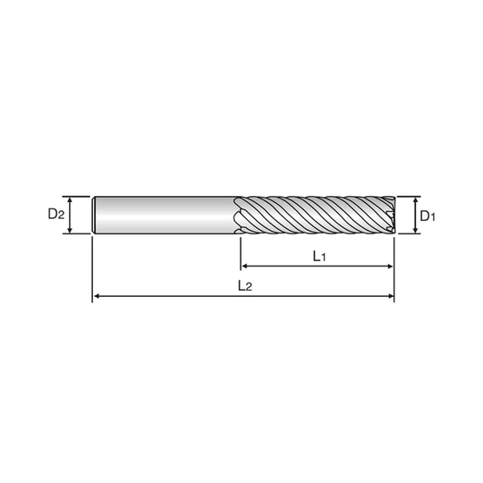 X5070 Multi Flute 45°Helix Ex-Long End Mill (G8D64)